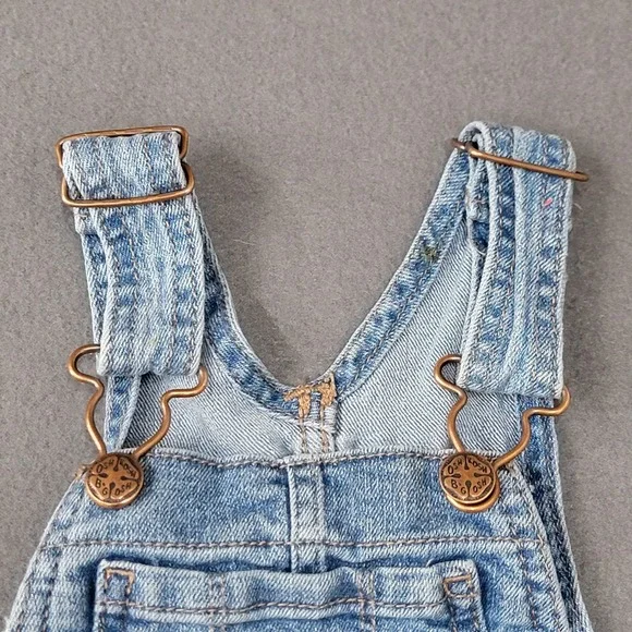 Vintage OshKosh B'gosh Vestbak Bib Overalls Blue Denim Snap Buttons Size 18M - Picture 6 of 10